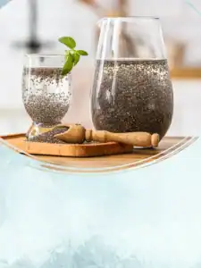 Glass of chia seed water