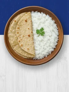Split pane showing roti vs. rice.